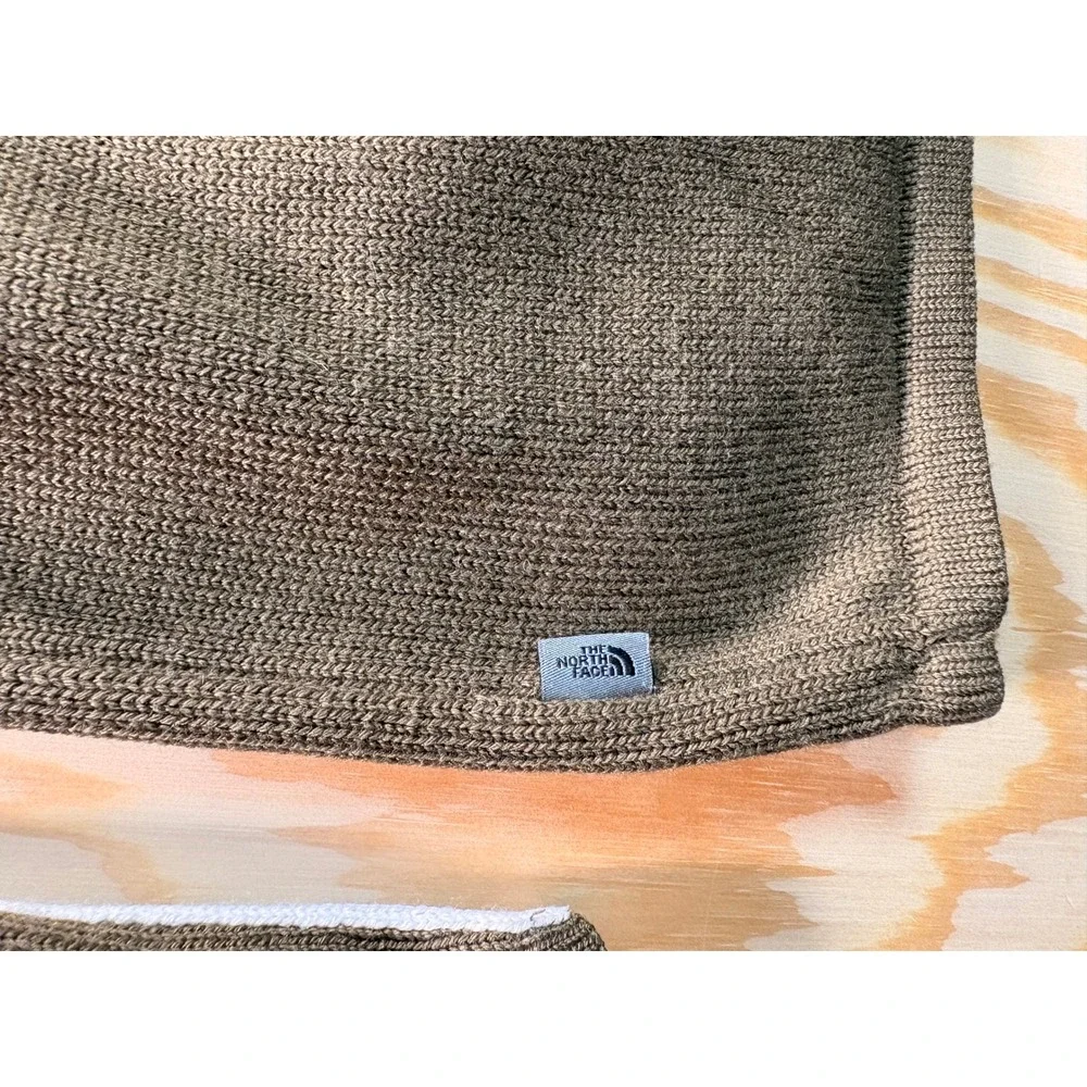 The North Face A5 Series‎ Mens Quarter Zip Wool Blend Sweater Olive Brown Large